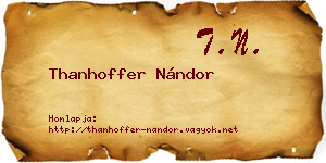 Thanhoffer Nándor névjegykártya