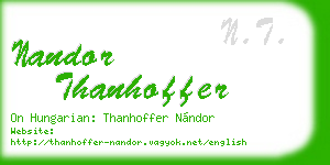 nandor thanhoffer business card